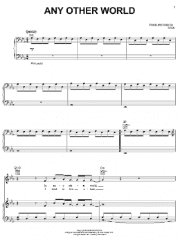 page one of Any Other World (Piano, Vocal & Guitar Chords (Right-Hand Melody))