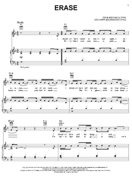 page one of Erase (Piano, Vocal & Guitar Chords (Right-Hand Melody))