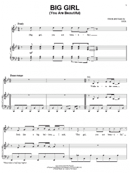 page one of Big Girl (You Are Beautiful) (Piano, Vocal & Guitar Chords (Right-Hand Melody))