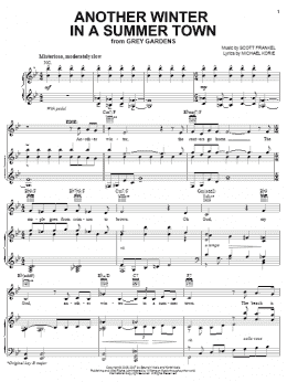 page one of Another Winter In A Summer Town (Piano, Vocal & Guitar Chords (Right-Hand Melody))