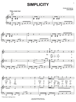 page one of Simplicity (Piano, Vocal & Guitar Chords (Right-Hand Melody))