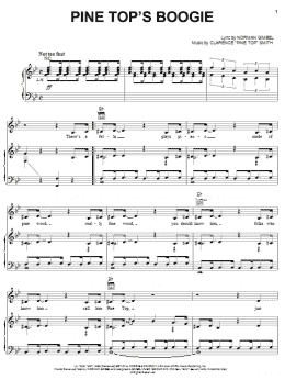 page one of Pine Top's Boogie (Piano, Vocal & Guitar Chords (Right-Hand Melody))