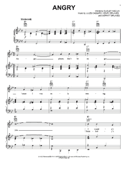 page one of Angry (Piano, Vocal & Guitar Chords (Right-Hand Melody))