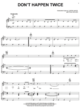page one of Don't Happen Twice (Piano, Vocal & Guitar Chords (Right-Hand Melody))