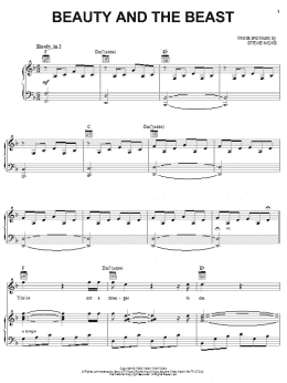 page one of Beauty And The Beast (Piano, Vocal & Guitar Chords (Right-Hand Melody))