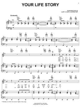 page one of Your Life Story (Piano, Vocal & Guitar Chords (Right-Hand Melody))