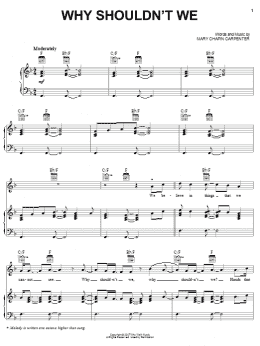 page one of Why Shouldn't We (Piano, Vocal & Guitar Chords (Right-Hand Melody))