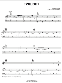 page one of Twilight (Piano, Vocal & Guitar Chords (Right-Hand Melody))