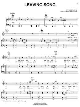 page one of Leaving Song (Piano, Vocal & Guitar Chords (Right-Hand Melody))