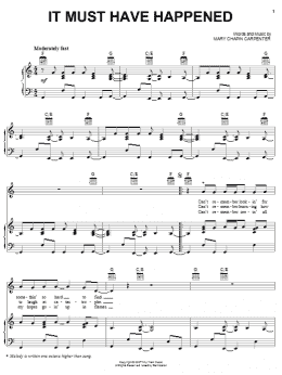 page one of It Must Have Happened (Piano, Vocal & Guitar Chords (Right-Hand Melody))