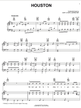page one of Houston (Piano, Vocal & Guitar Chords (Right-Hand Melody))