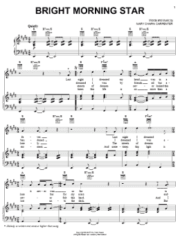 page one of Bright Morning Star (Piano, Vocal & Guitar Chords (Right-Hand Melody))