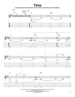 page one of Time (Guitar Tab (Single Guitar))