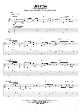 page one of Breathe (Guitar Tab (Single Guitar))
