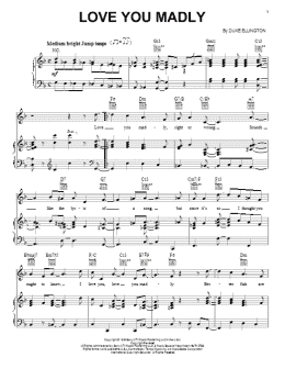 page one of Love You Madly (Piano, Vocal & Guitar Chords (Right-Hand Melody))