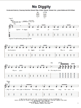 page one of No Diggity (Easy Guitar Tab)