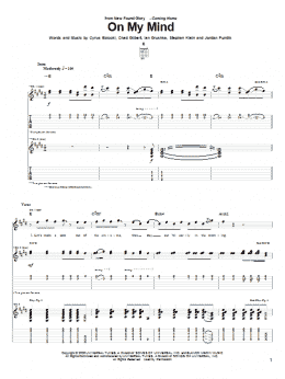 page one of On My Mind (Guitar Tab)