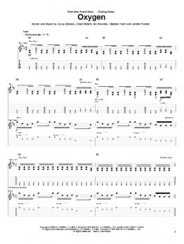 page one of Oxygen (Guitar Tab)