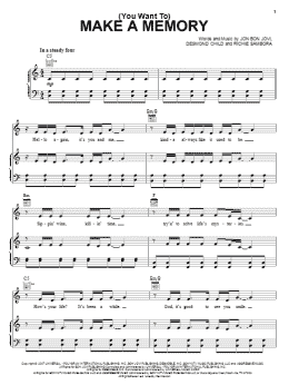 page one of (You Want To) Make A Memory (Piano, Vocal & Guitar Chords (Right-Hand Melody))