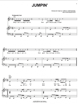 page one of Jumpin' (Piano, Vocal & Guitar Chords (Right-Hand Melody))