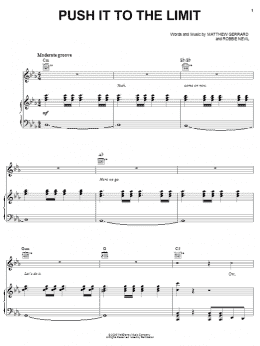page one of Push It To The Limit (Piano, Vocal & Guitar Chords (Right-Hand Melody))