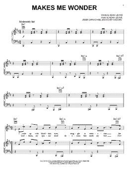 page one of Makes Me Wonder (Piano, Vocal & Guitar Chords (Right-Hand Melody))