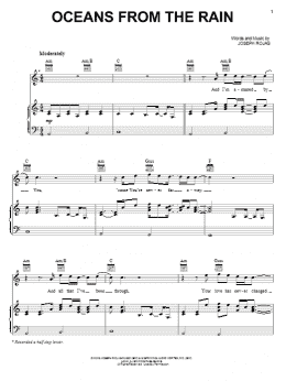 page one of Oceans From The Rain (Piano, Vocal & Guitar Chords (Right-Hand Melody))
