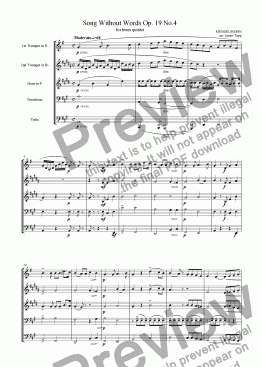 page one of Song Without Words Op. 19 No. 4