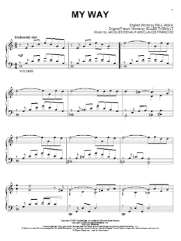 page one of My Way (Piano Solo)