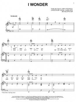 page one of I Wonder (Piano, Vocal & Guitar Chords (Right-Hand Melody))