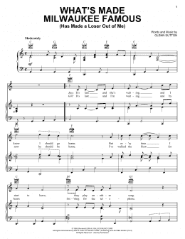 page one of What's Made Milwaukee Famous (Has Made A Loser Out Of Me) (Piano, Vocal & Guitar Chords (Right-Hand Melody))