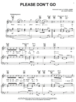 page one of Please Don't Go (Piano, Vocal & Guitar Chords (Right-Hand Melody))