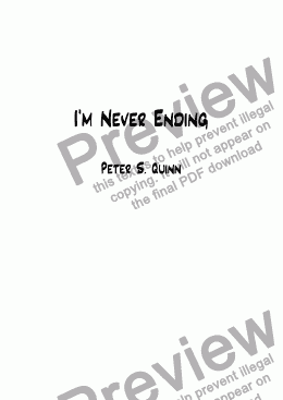 page one of I'm Never Ending