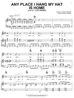 page one of Any Place I Hang My Hat Is Home (Piano, Vocal & Guitar Chords (Right-Hand Melody))