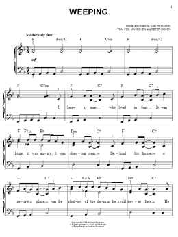 page one of Weeping (Easy Piano)