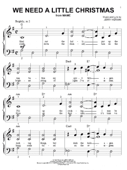 page one of We Need A Little Christmas (Big Note Piano)