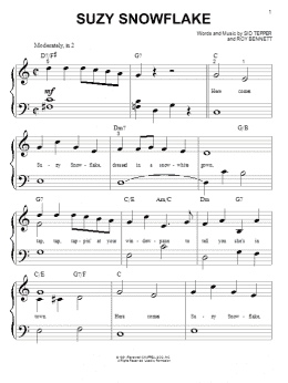 page one of Suzy Snowflake (Big Note Piano)
