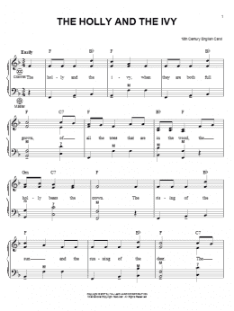 page one of The Holly And The Ivy (Accordion)
