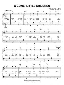 page one of O Come, Little Children (Accordion)