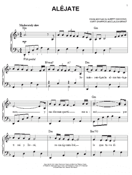 page one of Alejate (Easy Piano)