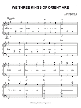 page one of We Three Kings Of Orient Are (Accordion)