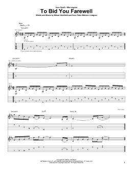 page one of To Bid You Farewell (Guitar Tab)