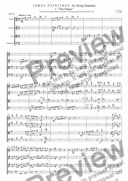 page one of STR.QU. 3. The Dance,  for String Quartette