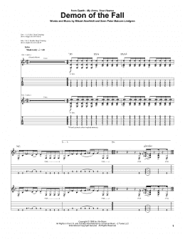 page one of Demon Of The Fall (Guitar Tab)