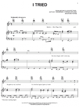 page one of I Tried (Piano, Vocal & Guitar Chords (Right-Hand Melody))
