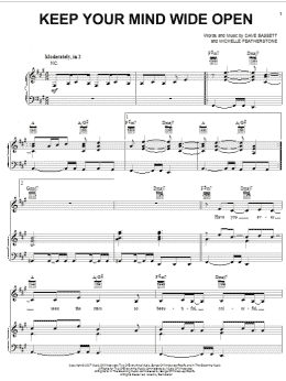 page one of Keep Your Mind Wide Open (Piano, Vocal & Guitar Chords (Right-Hand Melody))