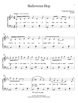 page one of Halloween Hop (Educational Piano)