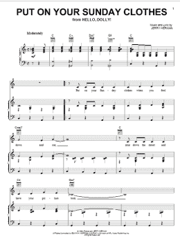 page one of Put On Your Sunday Clothes (Piano, Vocal & Guitar Chords (Right-Hand Melody))
