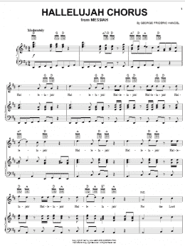 page one of Hallelujah Chorus (Piano, Vocal & Guitar Chords (Right-Hand Melody))