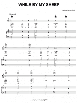 page one of While By My Sheep (Piano, Vocal & Guitar Chords (Right-Hand Melody))